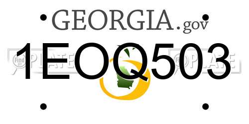 1EOQ503 Georgia License Plate