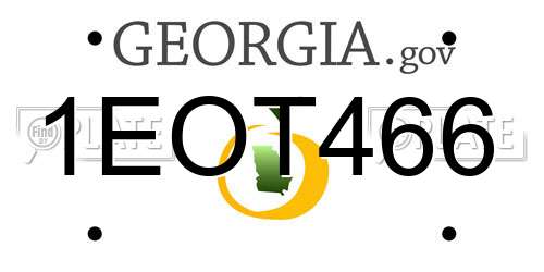 1EOT466 Georgia License Plate