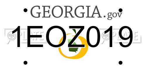 1EOZ019 Georgia License Plate