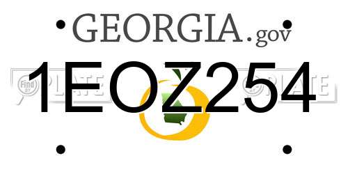 1EOZ254 Georgia License Plate