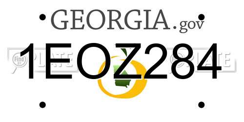 1EOZ284 Georgia License Plate