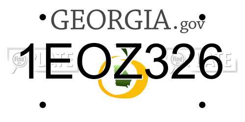 1EOZ326 Georgia License Plate