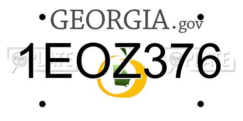 1EOZ376 Georgia License Plate