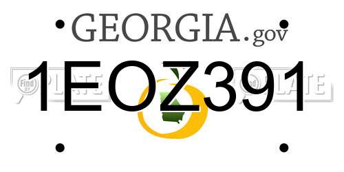 1EOZ391 Georgia License Plate