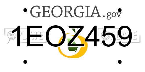 1EOZ459 Georgia License Plate