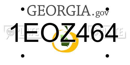 1EOZ464 Georgia License Plate
