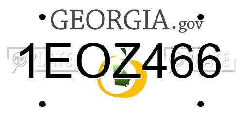 1EOZ466 Georgia License Plate