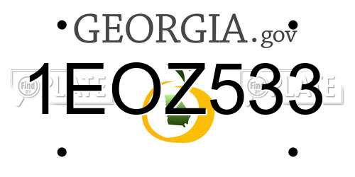 1EOZ533 Georgia License Plate