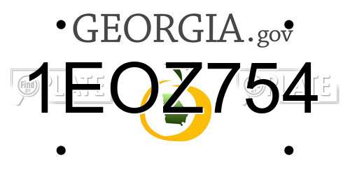 1EOZ754 Georgia License Plate