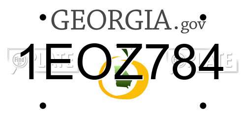 1EOZ784 Georgia License Plate