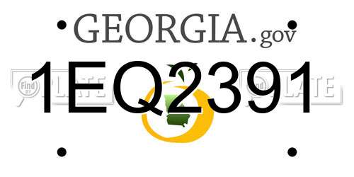 1EQ2391 Georgia License Plate