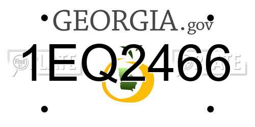 1EQ2466 Georgia License Plate