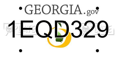 1EQD329 Georgia License Plate