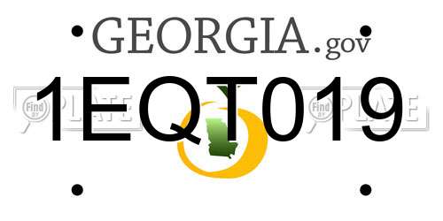 1EQT019 Georgia License Plate
