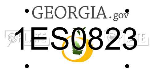 1ES0823 Georgia License Plate