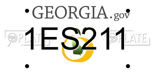 1ES211 Georgia License Plate