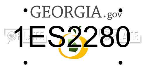 1ES2280 Georgia License Plate