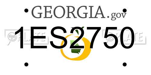 1ES2750 Georgia License Plate