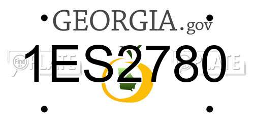 1ES2780 Georgia License Plate
