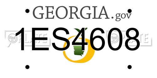 1ES4608 Georgia License Plate