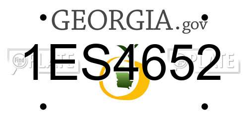 1ES4652 Georgia License Plate