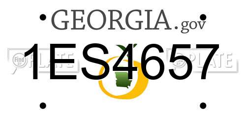 1ES4657 Georgia License Plate