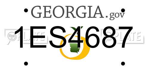 1ES4687 Georgia License Plate