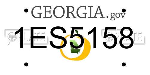 1ES5158 Georgia License Plate