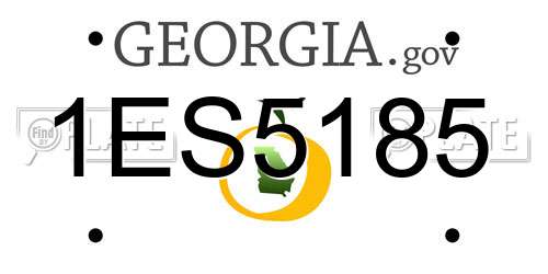 1ES5185 Georgia License Plate