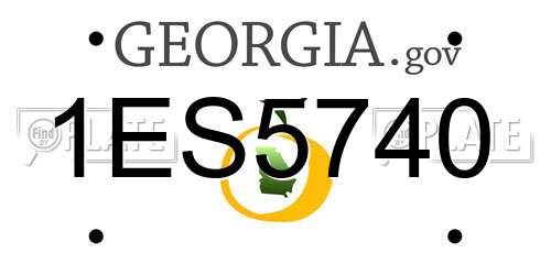 1ES5740 Georgia License Plate