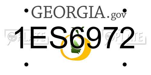 1ES6972 Georgia License Plate