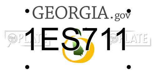 1ES711 Georgia License Plate