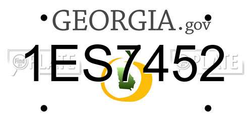 1ES7452 Georgia License Plate