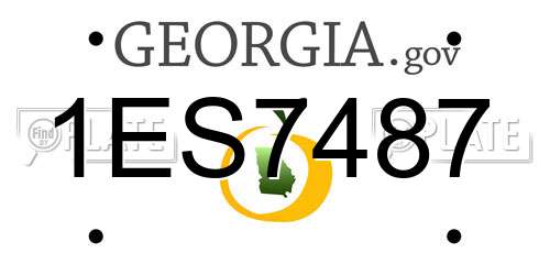 1ES7487 Georgia License Plate
