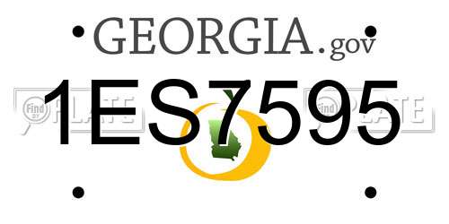 1ES7595 Georgia License Plate