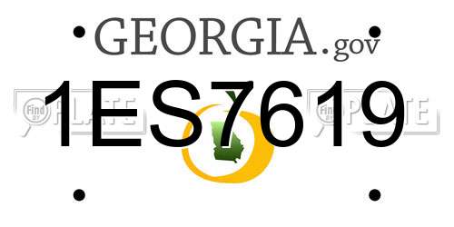 1ES7619 Georgia License Plate