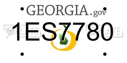 1ES7780 Georgia License Plate