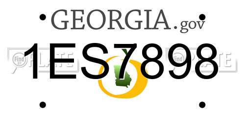 1ES7898 Georgia License Plate