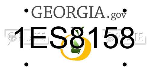 1ES8158 Georgia License Plate