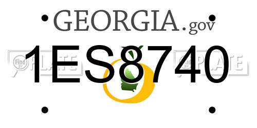 1ES8740 Georgia License Plate