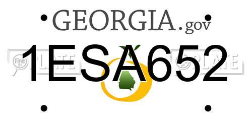 1ESA652 Georgia License Plate