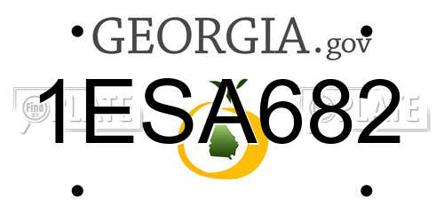 1ESA682 Georgia License Plate