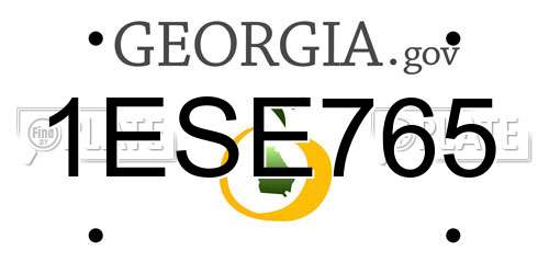 1ESE765 Georgia License Plate