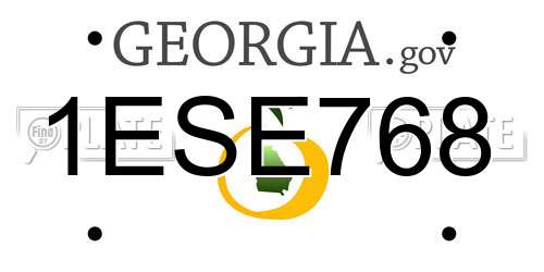 1ESE768 Georgia License Plate