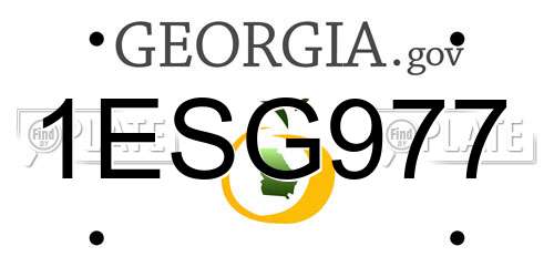 1ESG977 Georgia License Plate