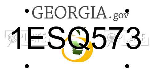 1ESQ573 Georgia License Plate
