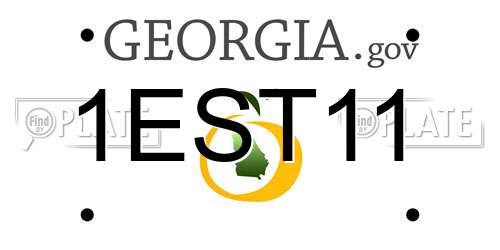 1EST11 Georgia License Plate