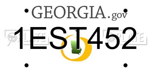 1EST452 Georgia License Plate