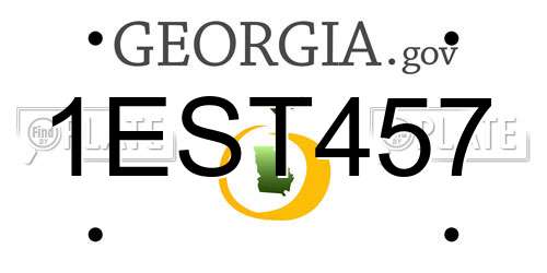 1EST457 Georgia License Plate