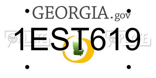1EST619 Georgia License Plate